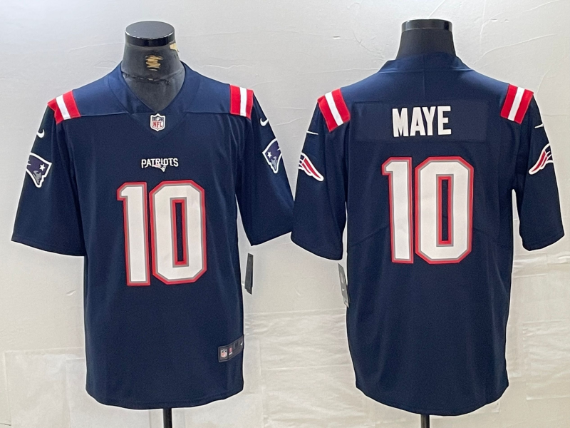 Men's New England Patriots Drake Maye #10 Navy Jersey